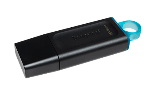 Pendrive Kingston DataTraveler Exodia USB com design retrátil e acabamento preto