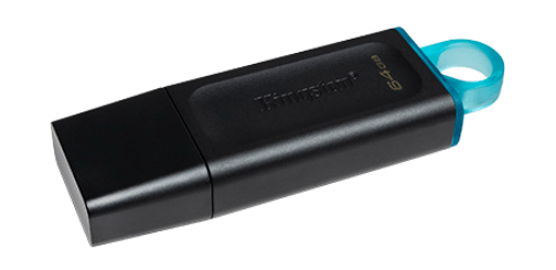 Pendrive Kingston DataTraveler Exodia USB com design retrátil e acabamento preto
