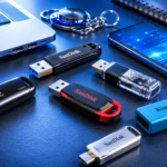 Melhor pendrive de 2026 com modelos USB modernos sobre mesa tecnológica