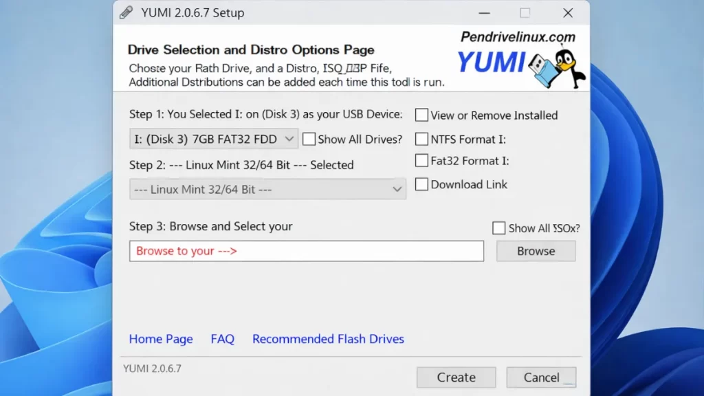 criando um pendrive bootavel do Windows usando o YUMI