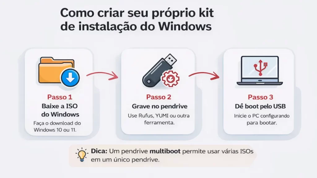 passo a passo para criar um pendrive bootavel do Windows
