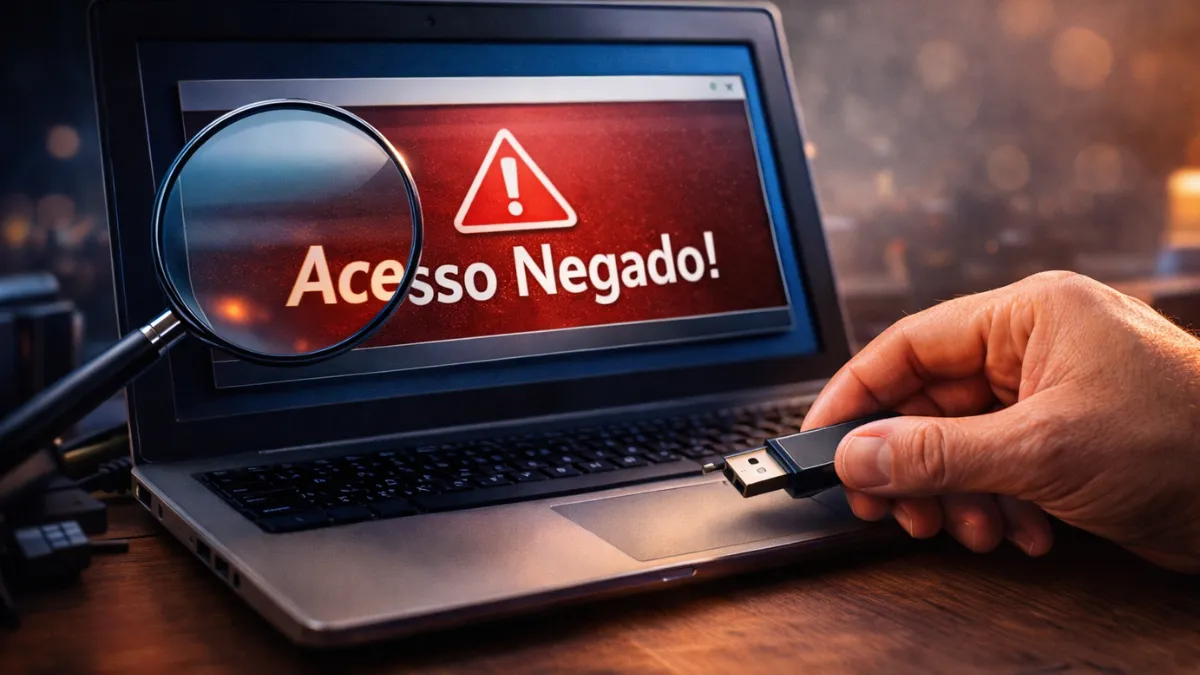 pen drive não abre com erro de acesso negado no notebook