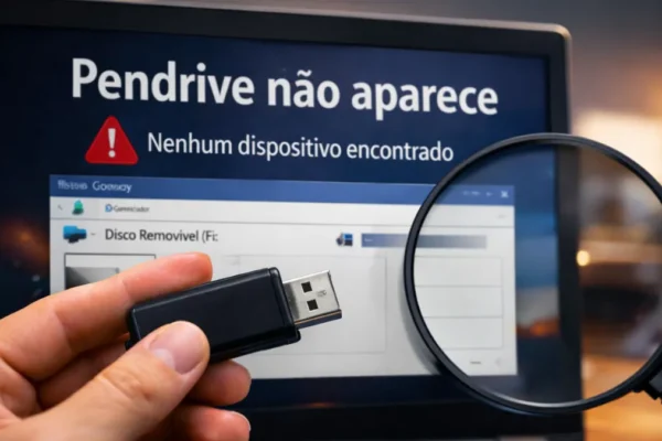 pendrive não detectado no pc com aviso de nenhum dispositivo encontrado no windows