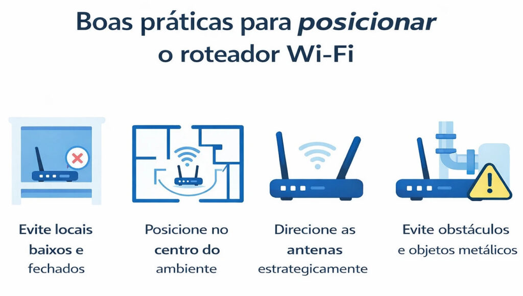 Boas práticas para posicionar o roteador Wi-Fi e garantir sinal mais estável