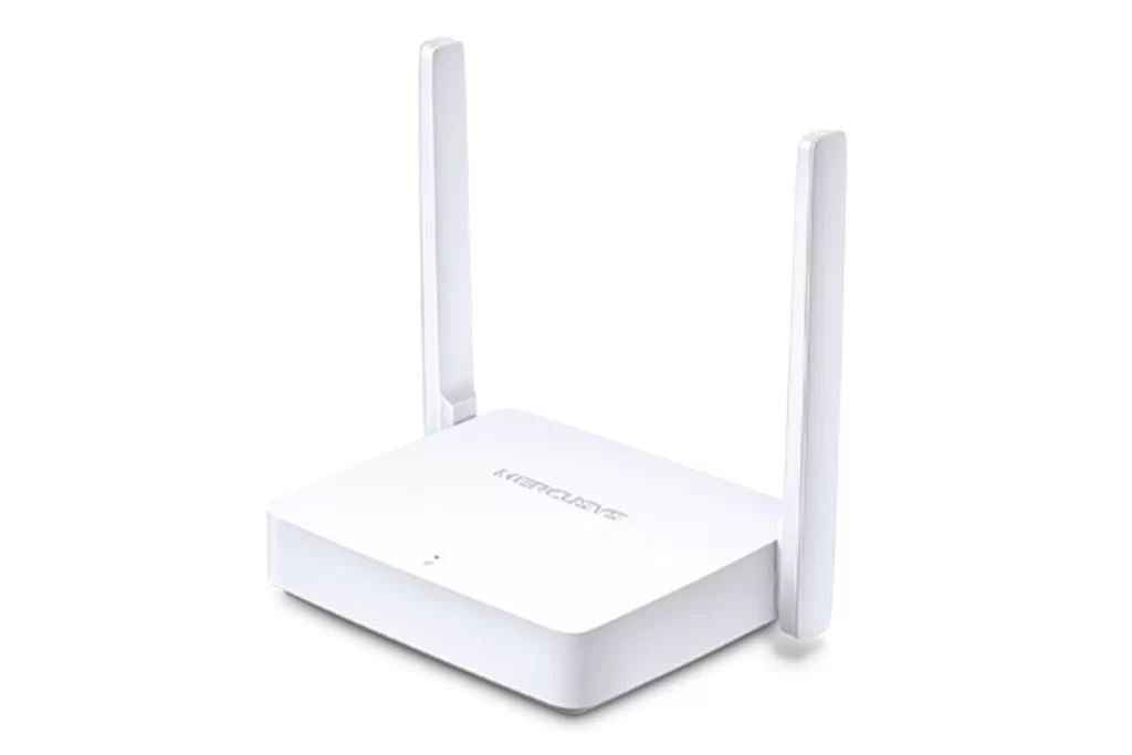 Roteador Mercusys MW301R com duas antenas externas e velocidade de até 300 Mbps