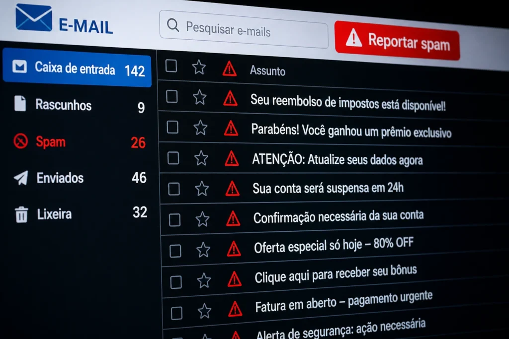 o que é spam exemplos de mensagens suspeitas no email caixa de entrada