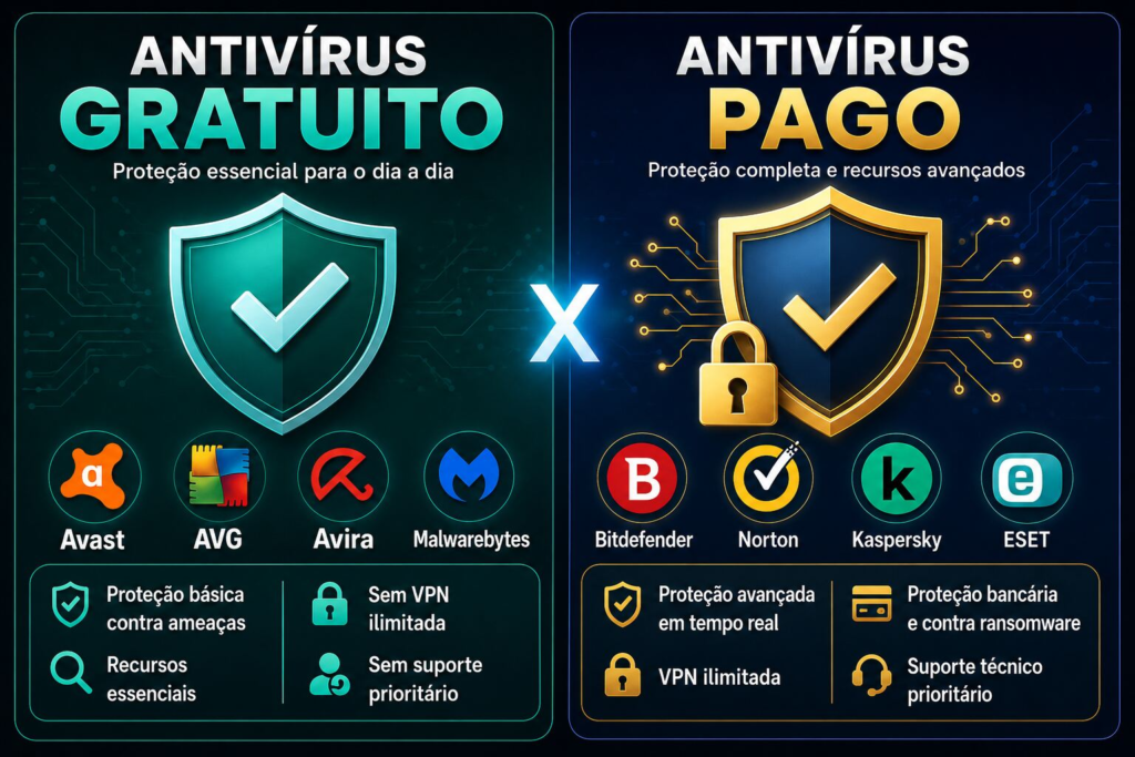 Comparativo entre antivírus gratuito e pago para celular Android e iPhone