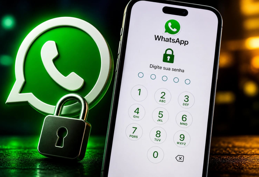 Como botar senha no WhatsApp usando bloqueio por senha e biometria para proteger conversas