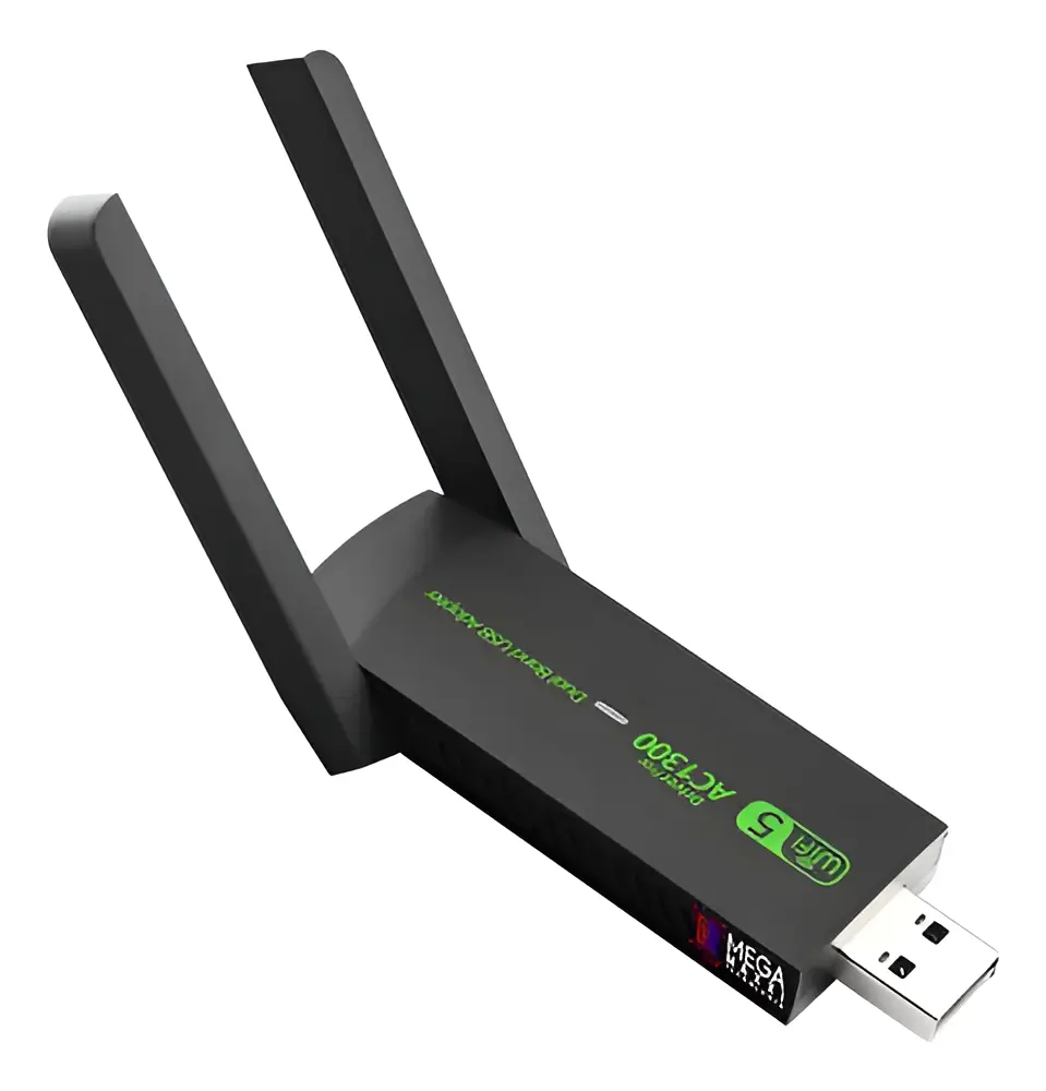 Adaptador wifi para pca AC1300 Dual Band USB com antenas externas de alto ganho