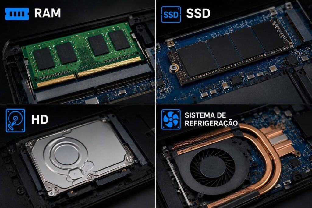 Componentes de hardware que podem causar travamentos em notebooks