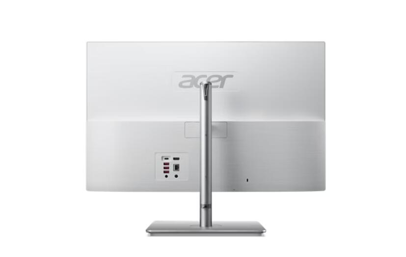 Parte traseira de computador all in one Acer com portas USB, HDMI e outras conexões para periféricos.