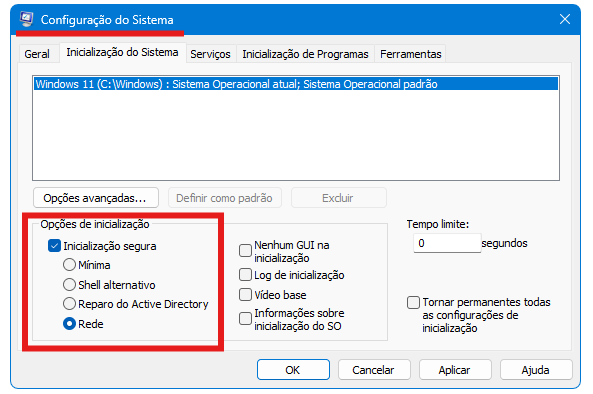 Modo de Segurança do Windows para corrigir notebook travando na tela inicial