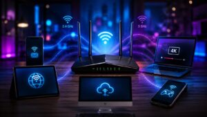 Band steering direcionando dispositivos entre redes Wi-Fi de 2,4 GHz e 5 GHz