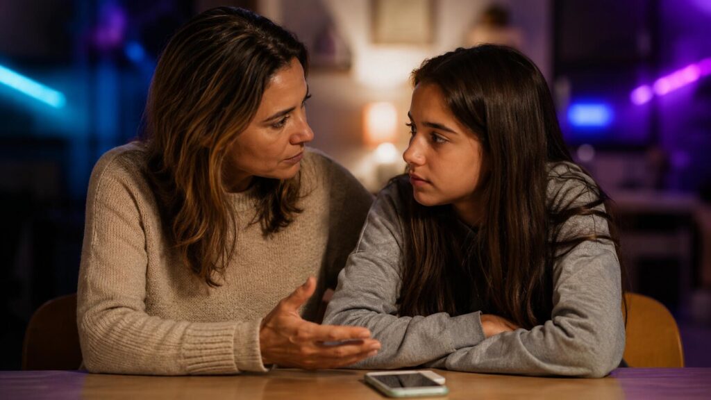 Desafios mortais: mãe conversa com adolescente sobre riscos da internet