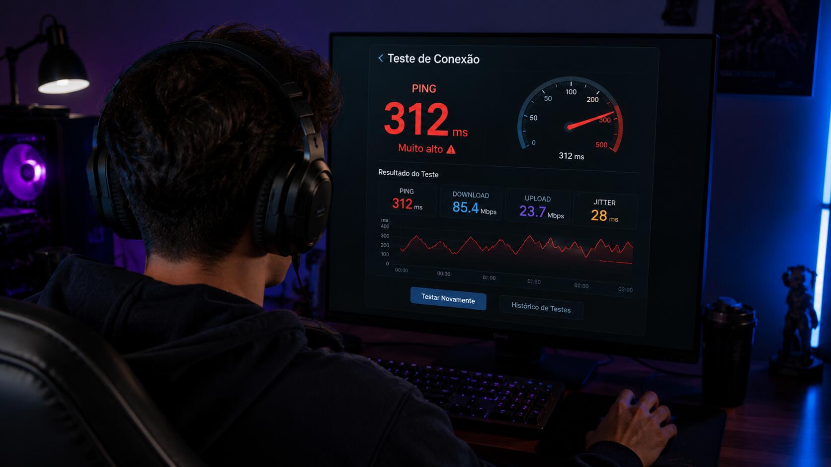 O que é delay em jogos, streaming e internet causado por latência, ping e jitter