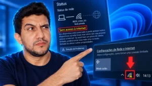 Conexão Wi-Fi limitada no Windows e celular com aviso de internet limitada