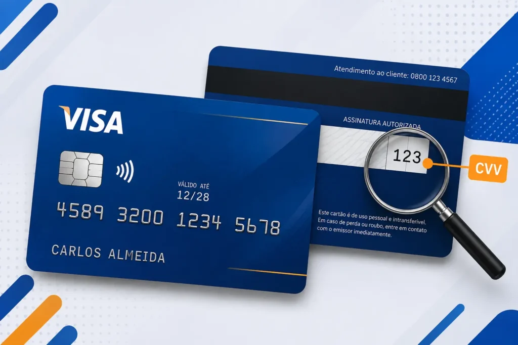 onde fica o cvv do cartão Visa Mastercard e Elo