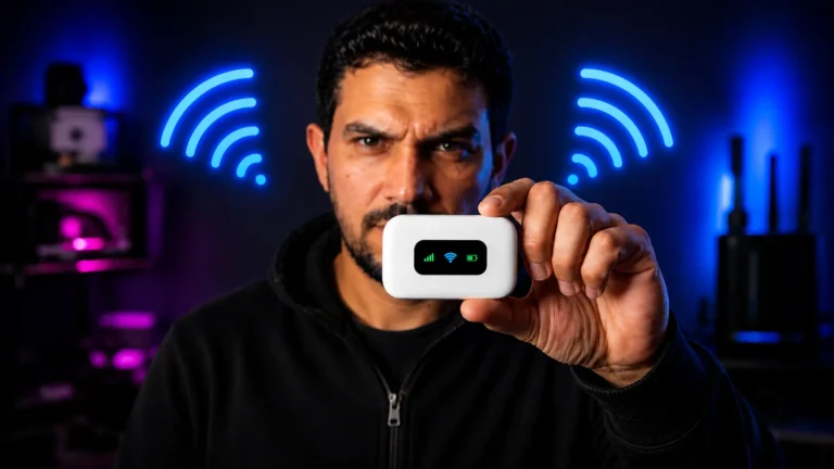 WiFi hotspot portátil usado para compartilhar internet sem fio