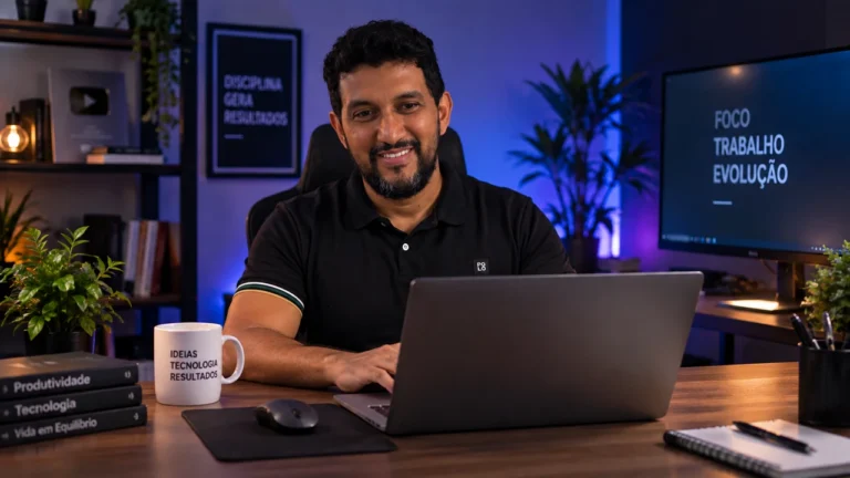 notebook para trabalho home office em mesa preparada para produtividade